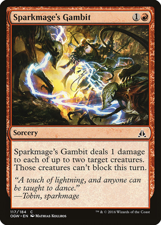 MTG Card Title: Sparkmage's Gambit OGW/117