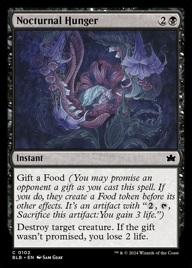 MTG Card Title: Nocturnal Hunger BLB/102