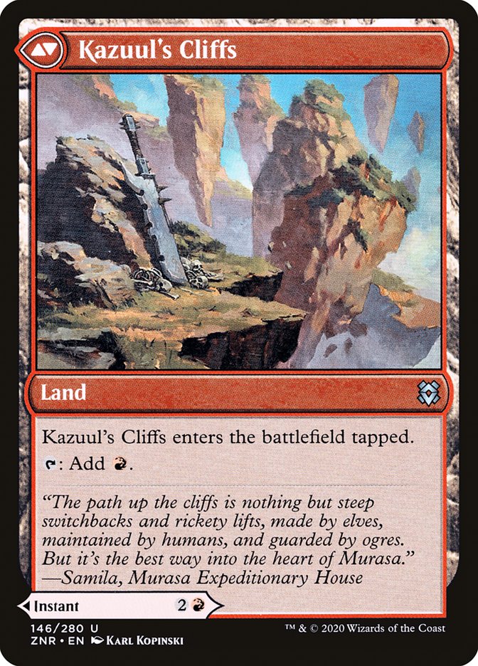 Kazuul's Fury // Kazuul's Cliffs ZNR/146