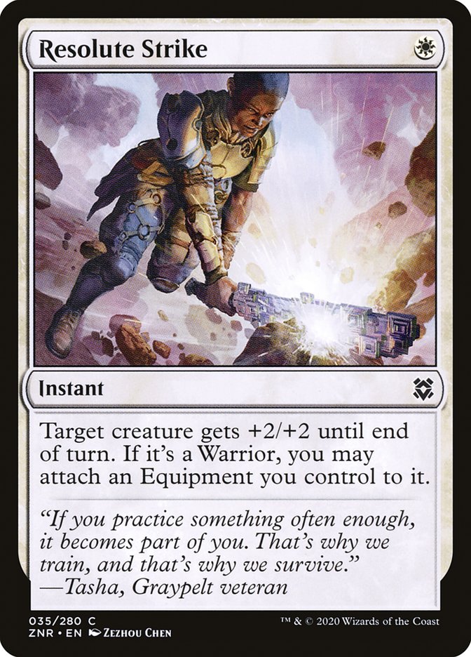 MTG Card Title: Resolute Strike ZNR/35