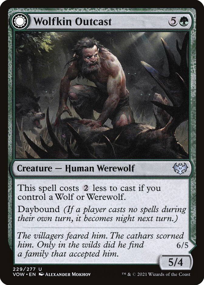 MTG Card Title: Wolfkin Outcast // Wedding Crasher VOW/229