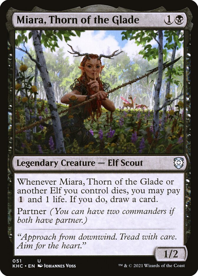 MTG Card Title: Miara, Thorn of the Glade KHC/51