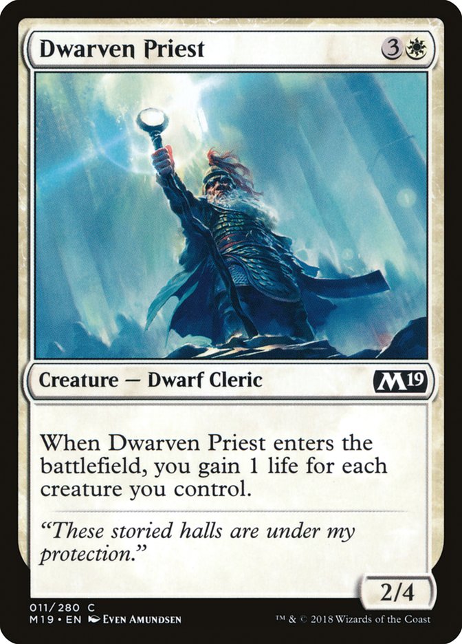 MTG Card Title: Dwarven Priest M19/11