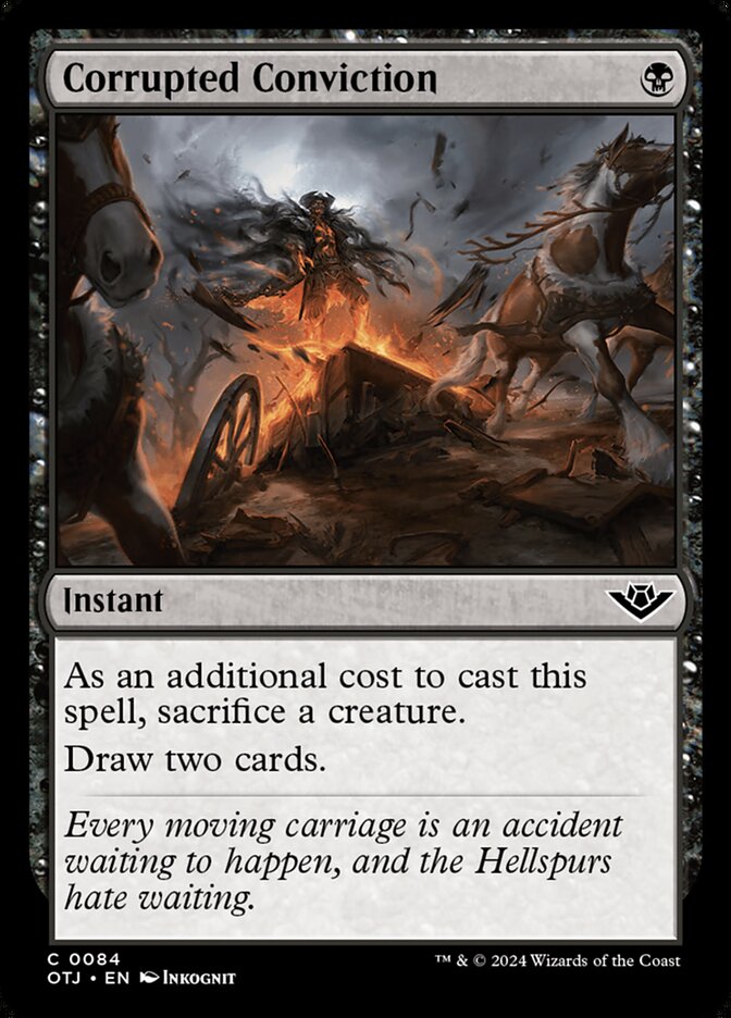 MTG Card Title: Corrupted Conviction OTJ/84