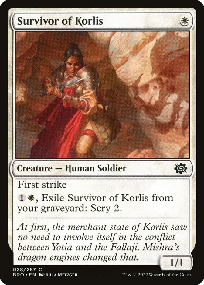 MTG Card Title: Survivor of Korlis BRO/28