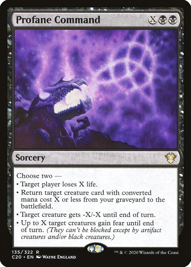 MTG Card Title: Profane Command C20/135