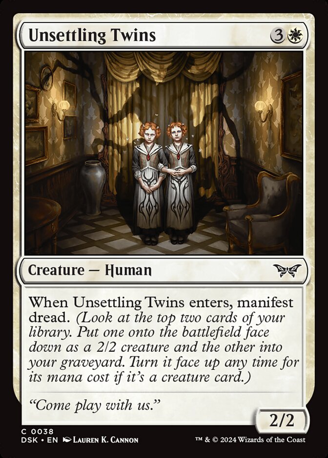 MTG Card Title: Unsettling Twins DSK/38