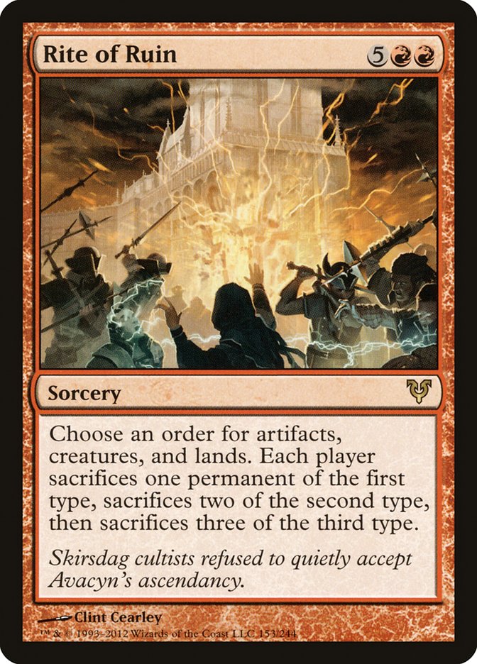 MTG Card Title: Rite of Ruin AVR/153
