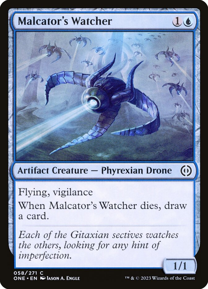 MTG Card Title: Malcator's Watcher ONE/58