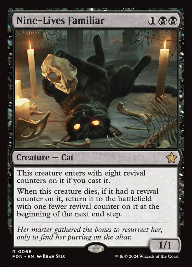 MTG Card Title: Nine-Lives Familiar FDN/66