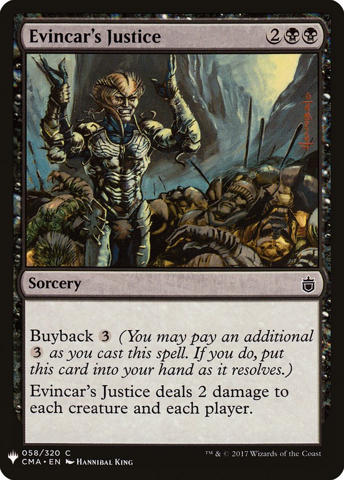 MTG Card Title: Evincar's Justice PLST/CMA-58