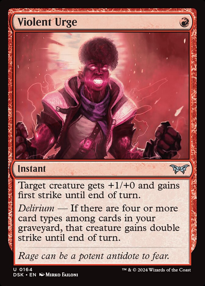 MTG Card Title: Violent Urge DSK/164