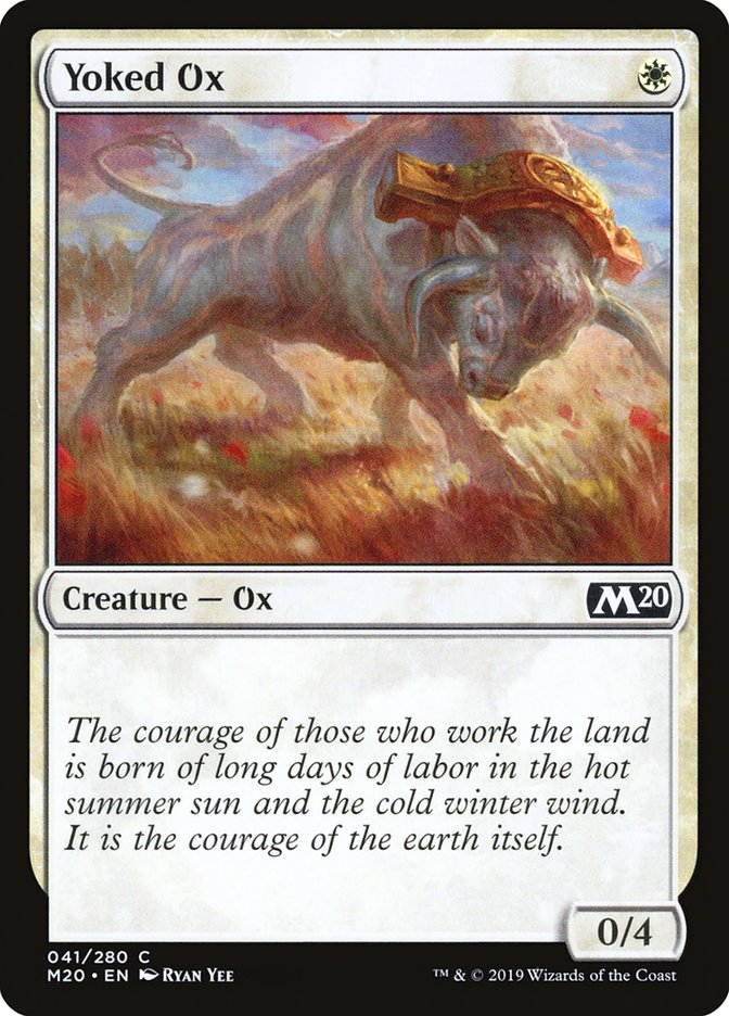 MTG Card Title: Yoked Ox M20/41