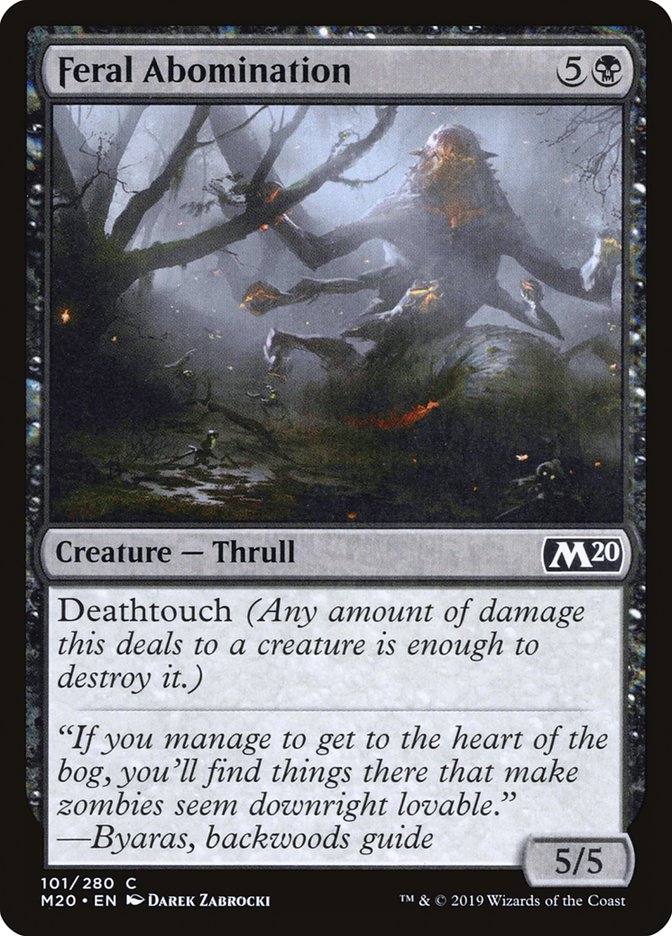 MTG Card Title: Feral Abomination M20/101