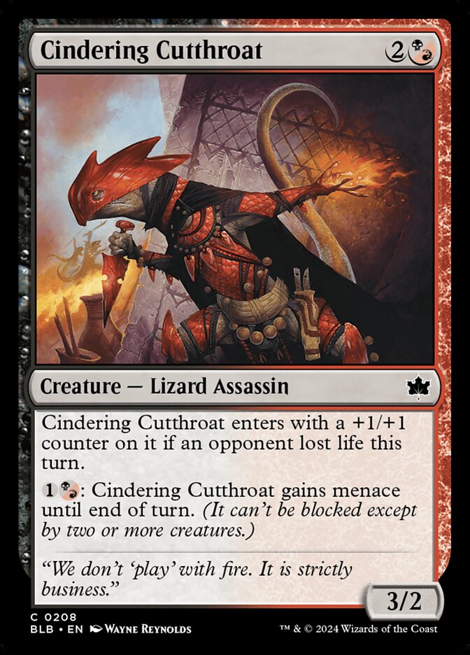 MTG Card Title: Cindering Cutthroat BLB/208