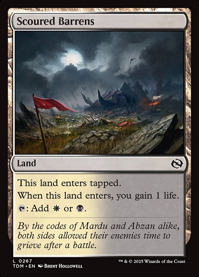 MTG Card Title: Scoured Barrens TDM/267