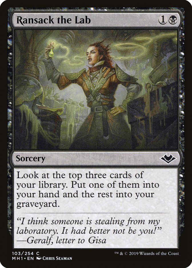 MTG Card Title: Ransack the Lab MH1/103