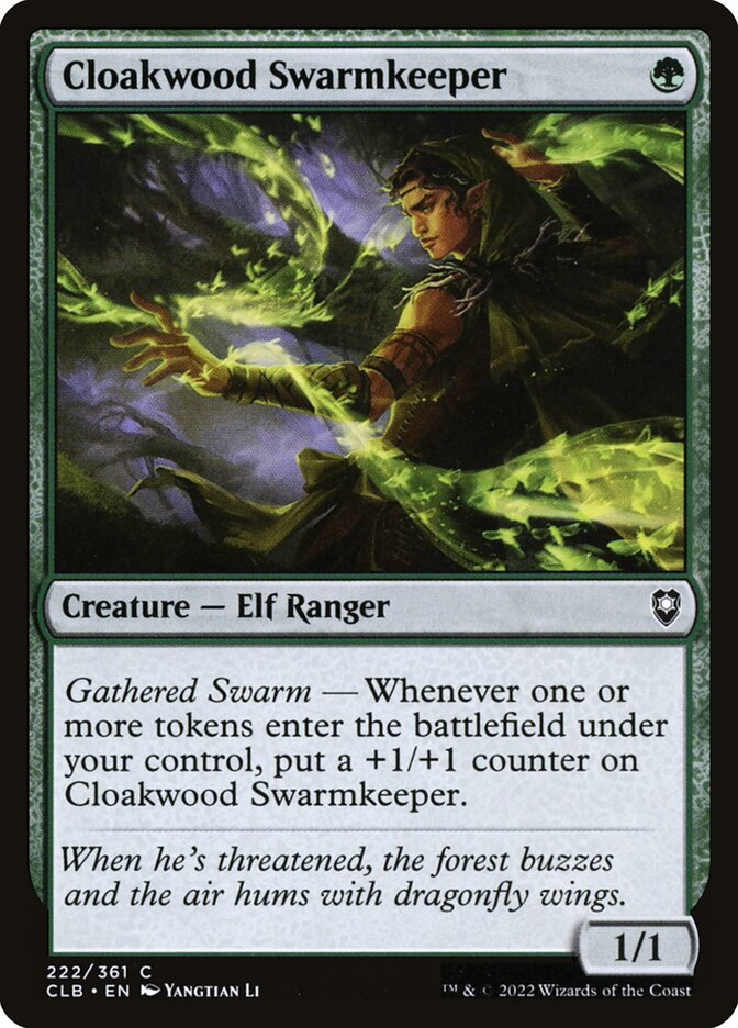 MTG Card Title: Cloakwood Swarmkeeper CLB/222