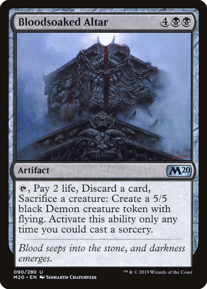 MTG Card Title: Bloodsoaked Altar M20/90