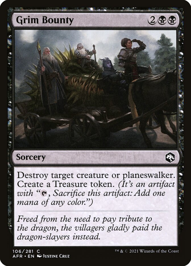 MTG Card Title: Grim Bounty AFR/106