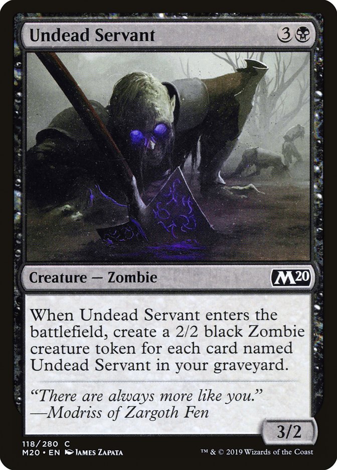 MTG Card Title: Undead Servant M20/118