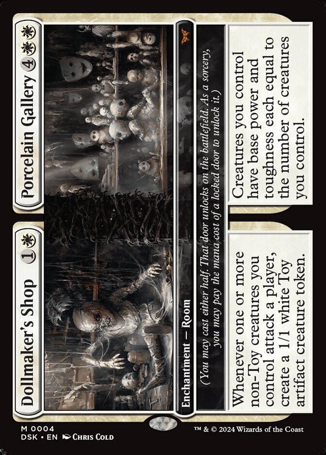 MTG Card Title: Dollmaker's Shop // Porcelain Gallery DSK/4