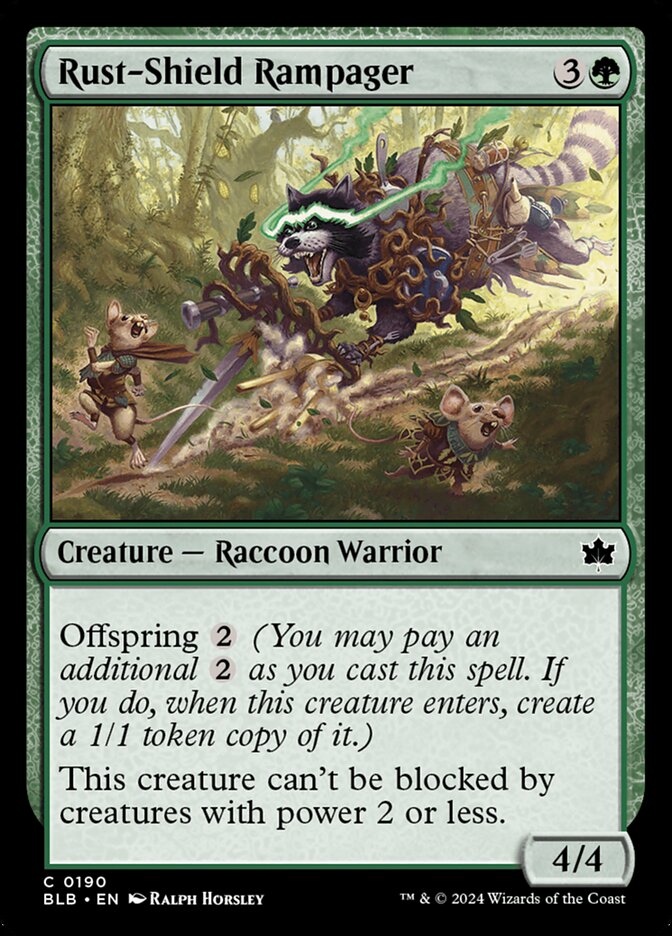 MTG Card Title: Rust-Shield Rampager BLB/190