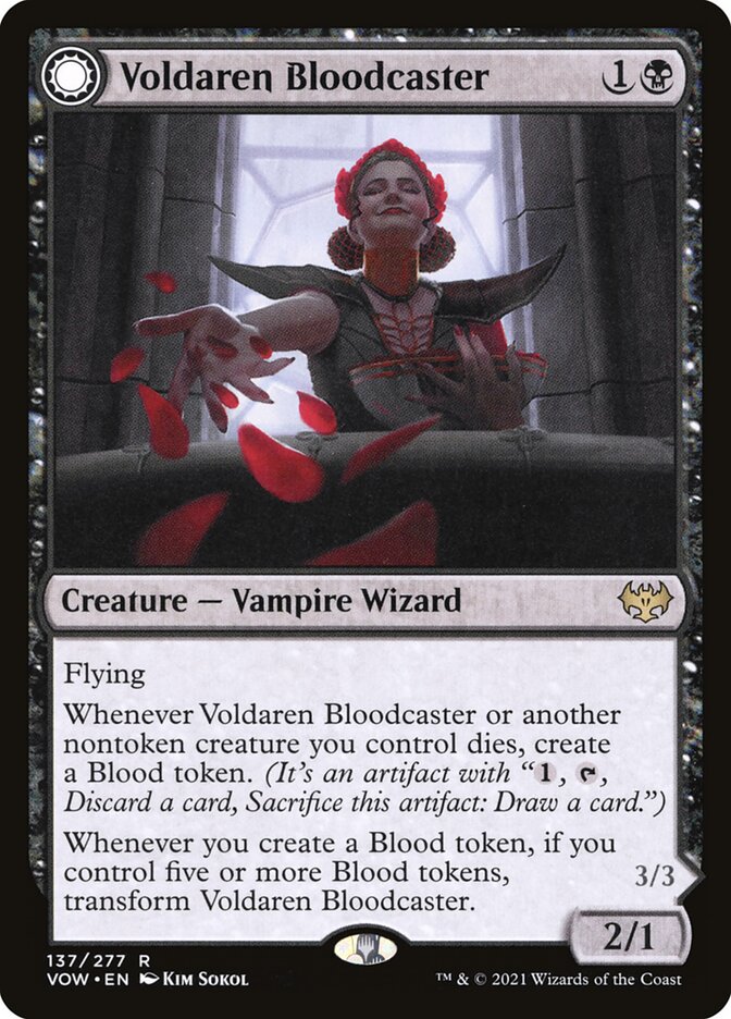 MTG Card Title: Voldaren Bloodcaster // Bloodbat Summoner VOW/137