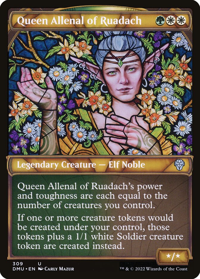 MTG Card Title: Queen Allenal of Ruadach DMU/309