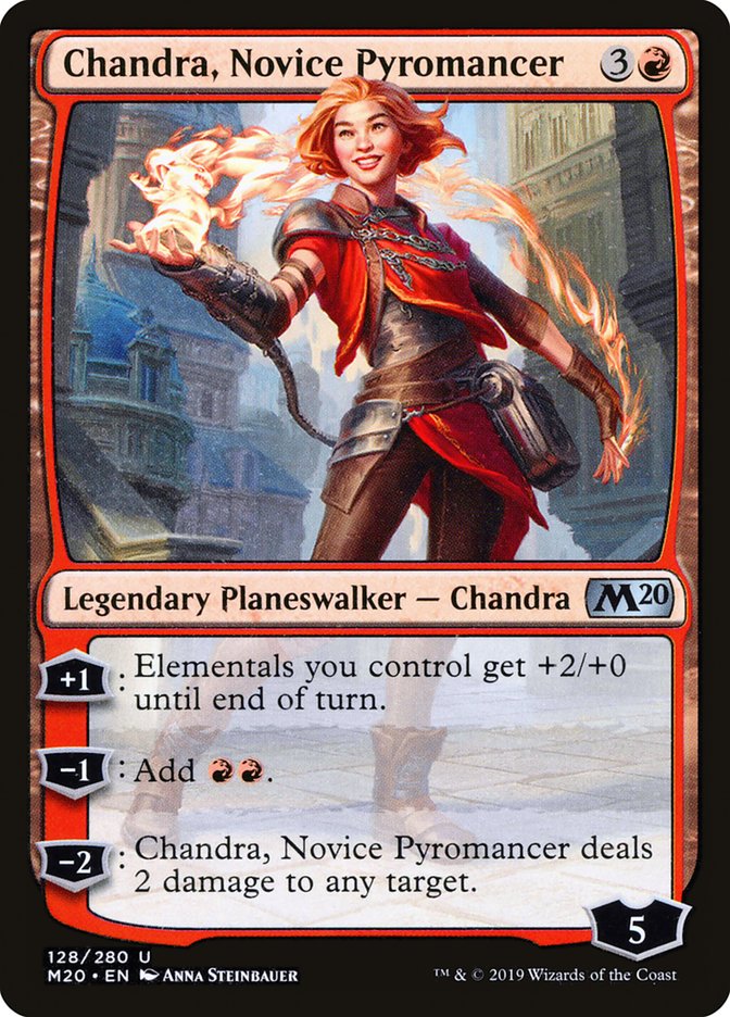 MTG Card Title: Chandra, Novice Pyromancer M20/128
