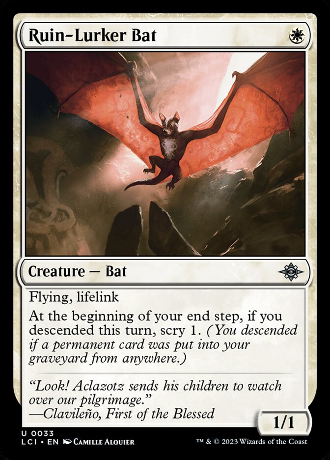 MTG Card Title: Ruin-Lurker Bat LCI/33