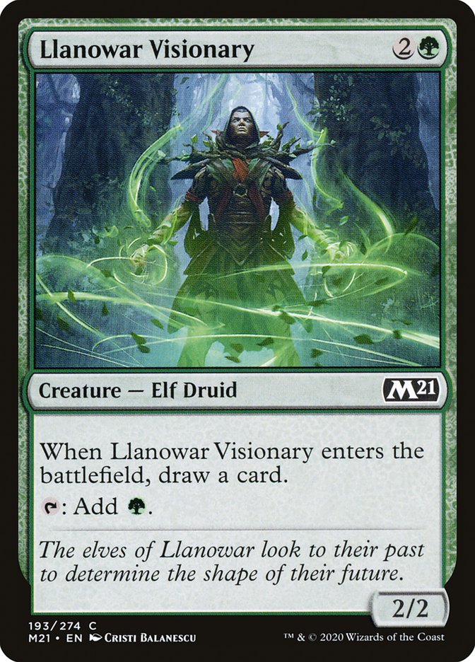 MTG Card Title: Llanowar Visionary M21/193