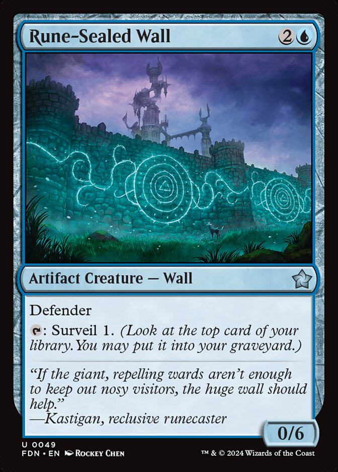 MTG Card Title: Rune-Sealed Wall FDN/49