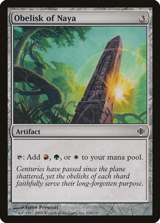 MTG Card Title: Obelisk of Naya ALA/216