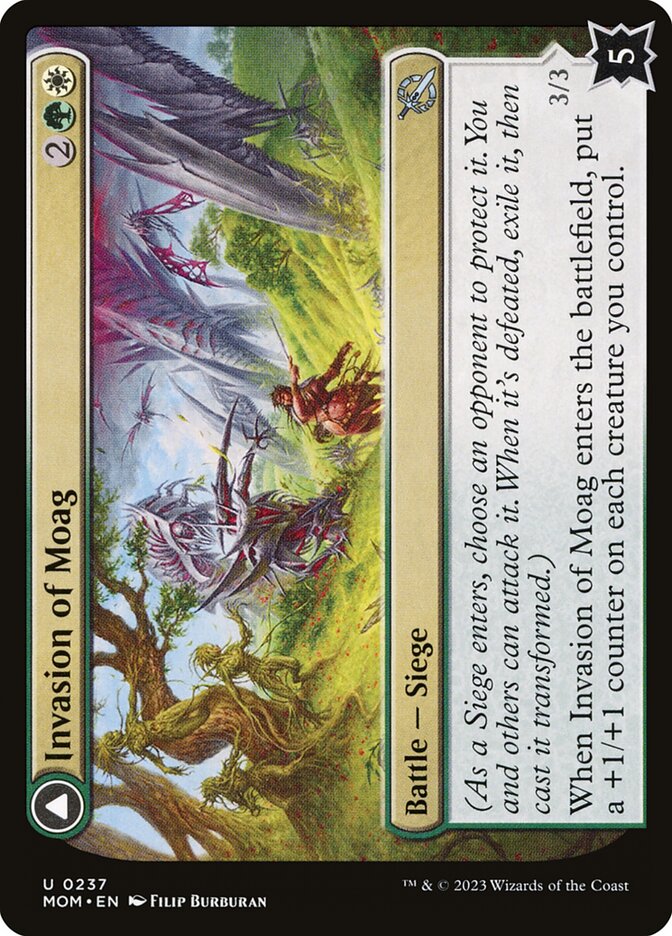 MTG Card Title: Invasion of Moag // Bloomwielder Dryads MOM/237