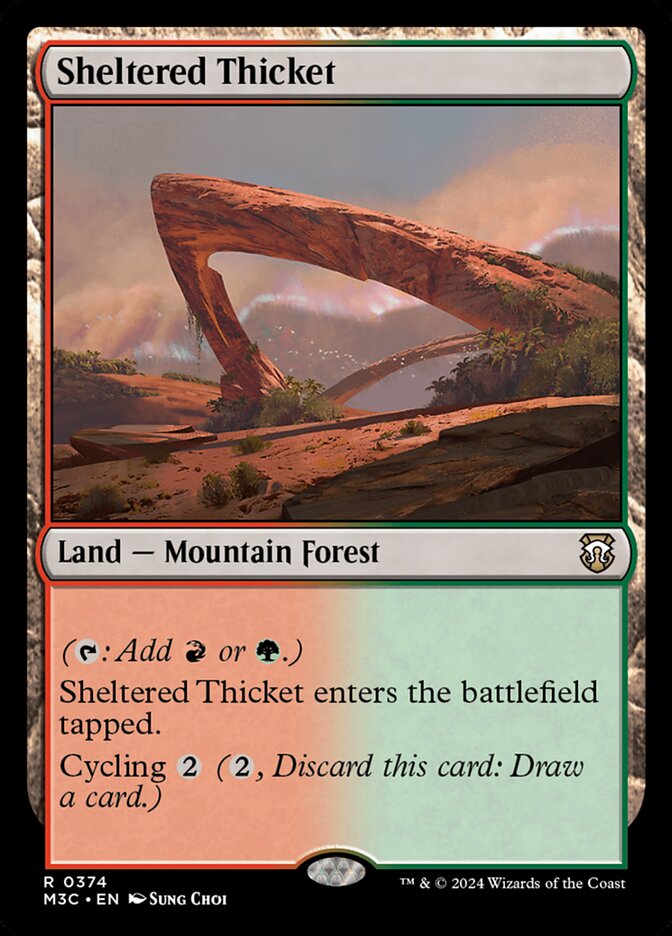 MTG Card Title: Sheltered Thicket M3C/374