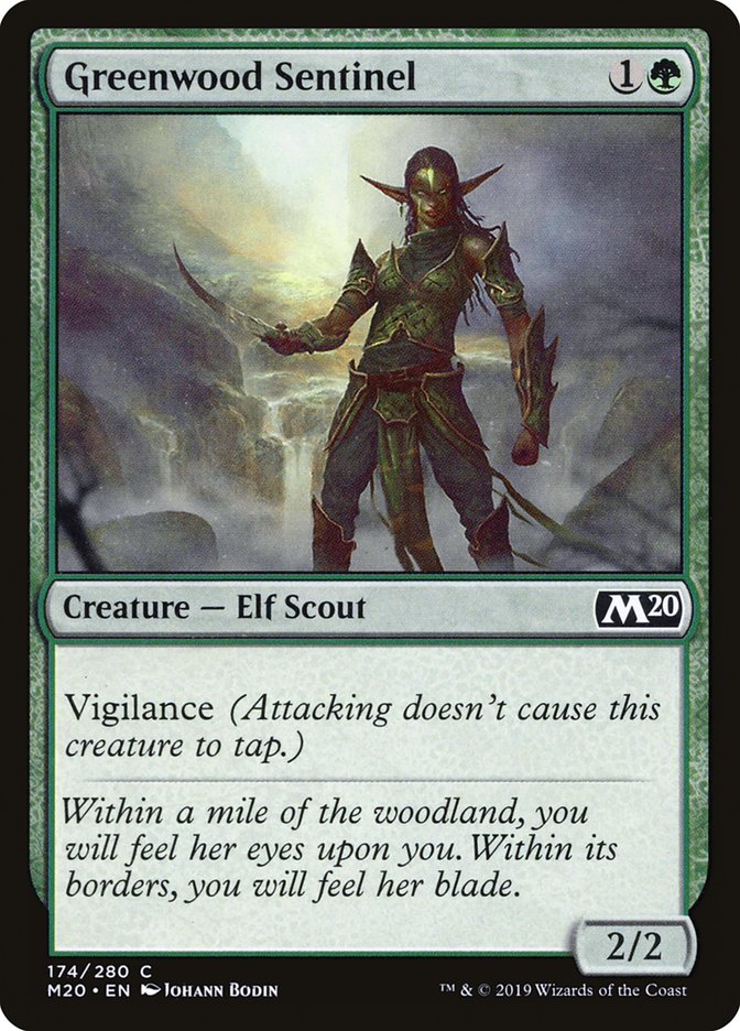 MTG Card Title: Greenwood Sentinel M20/174