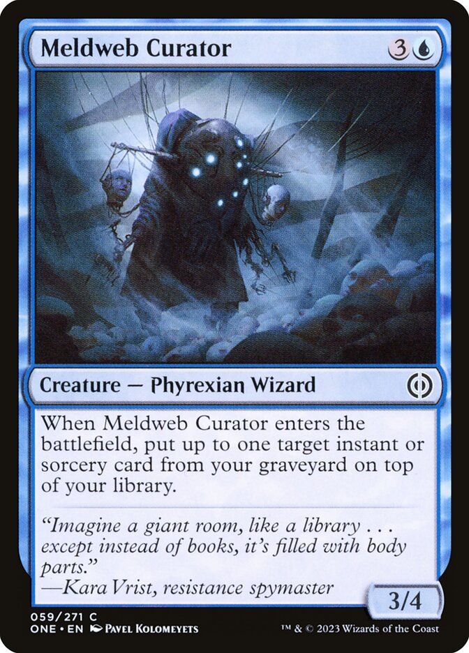 MTG Card Title: Meldweb Curator ONE/59