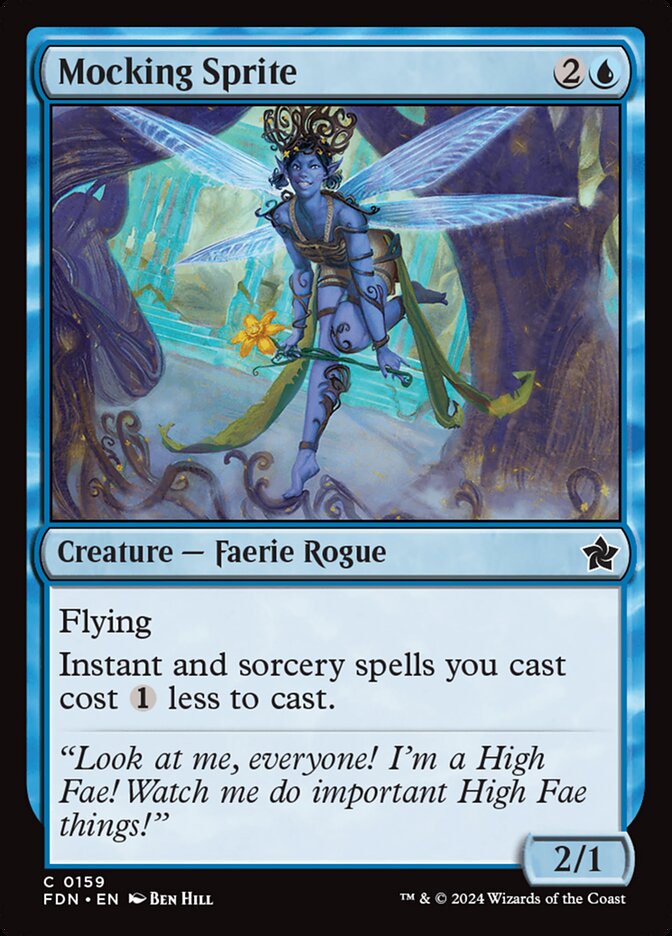 MTG Card Title: Mocking Sprite FDN/159