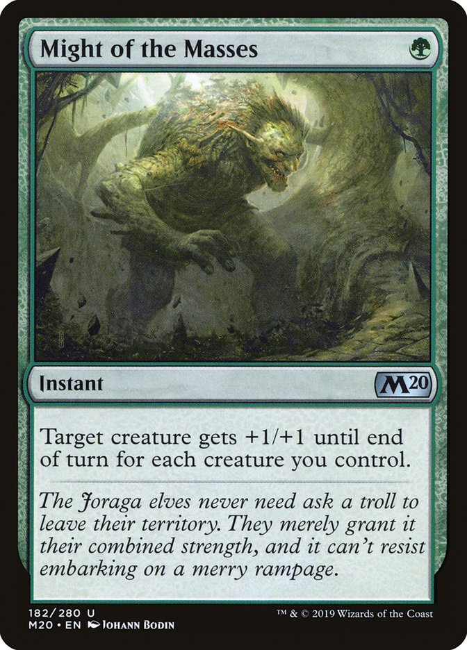 MTG Card Title: Might of the Masses M20/182