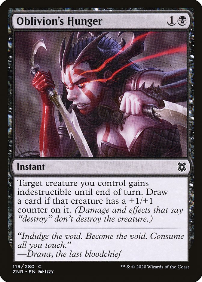 MTG Card Title: Oblivion's Hunger ZNR/119