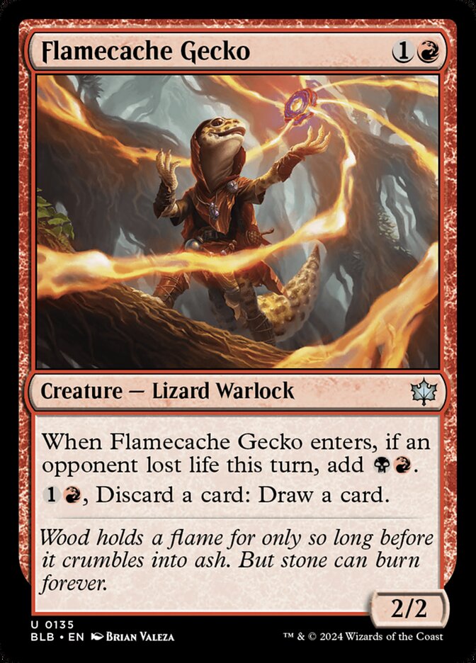 MTG Card Title: Flamecache Gecko BLB/135