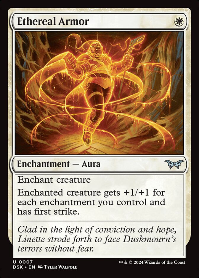 MTG Card Title: Ethereal Armor DSK/7
