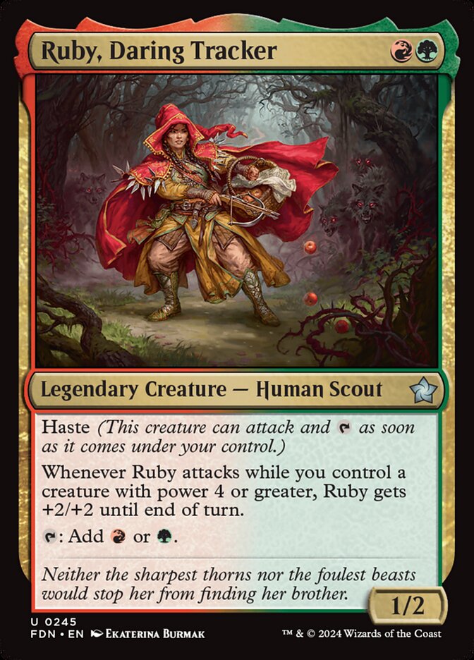 MTG Card Title: Ruby, Daring Tracker FDN/245