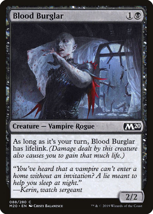 MTG Card Title: Blood Burglar M20/88