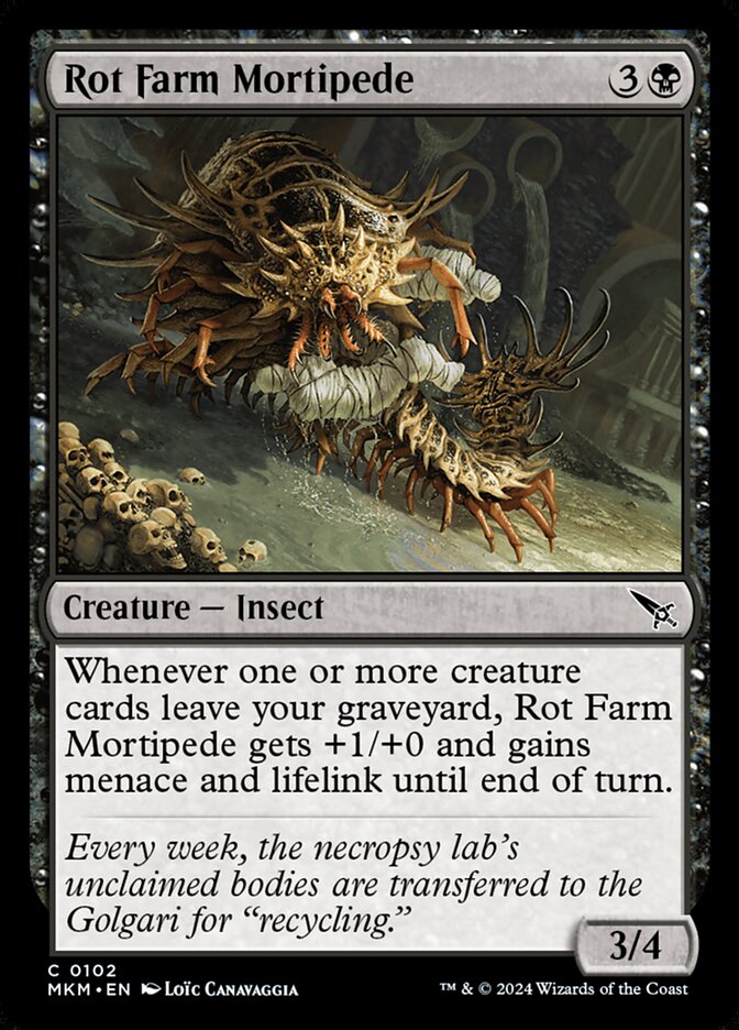 MTG Card Title: Rot Farm Mortipede MKM/102