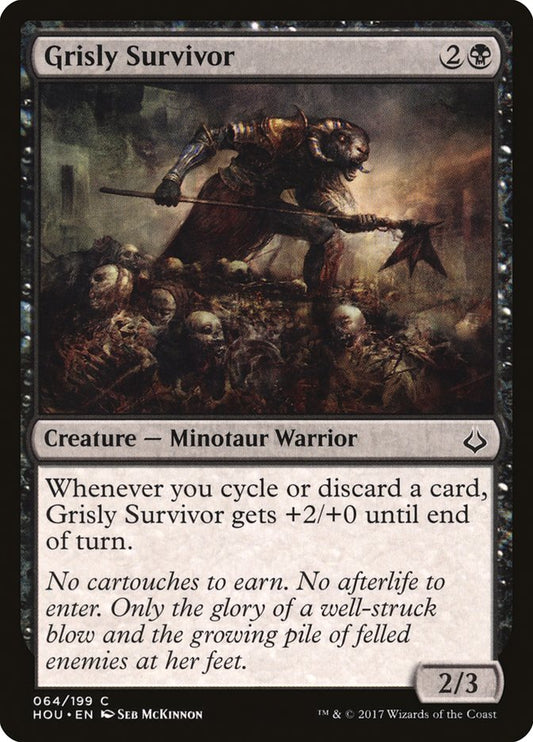 MTG Card Title: Grisly Survivor HOU/64