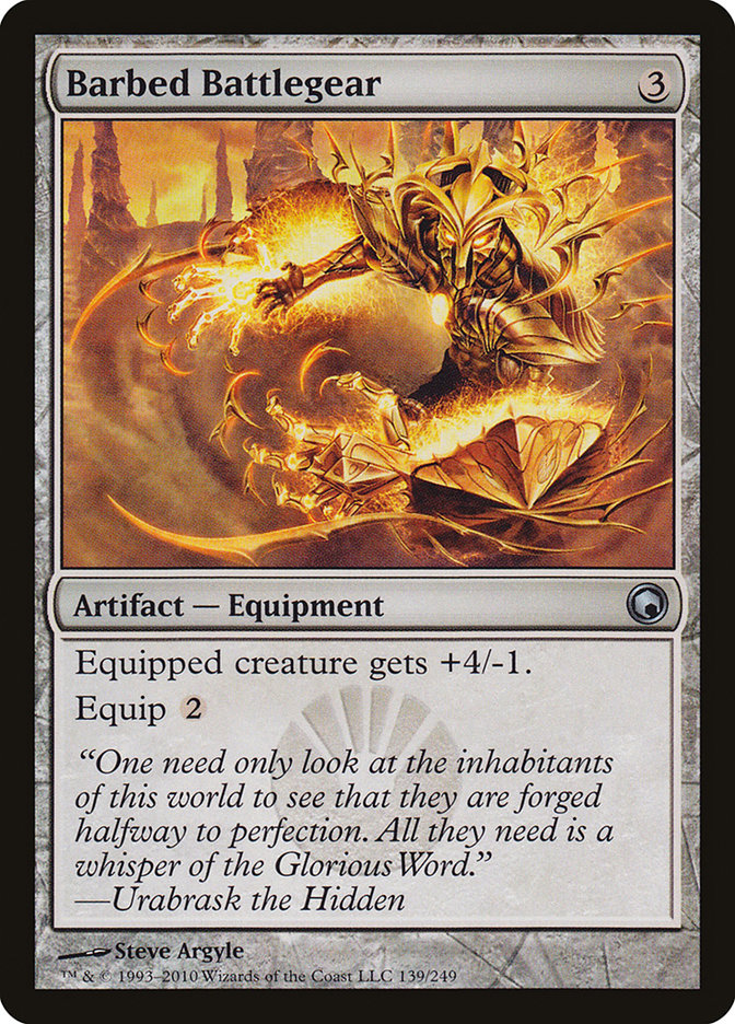 MTG Card Title: Barbed Battlegear SOM/139