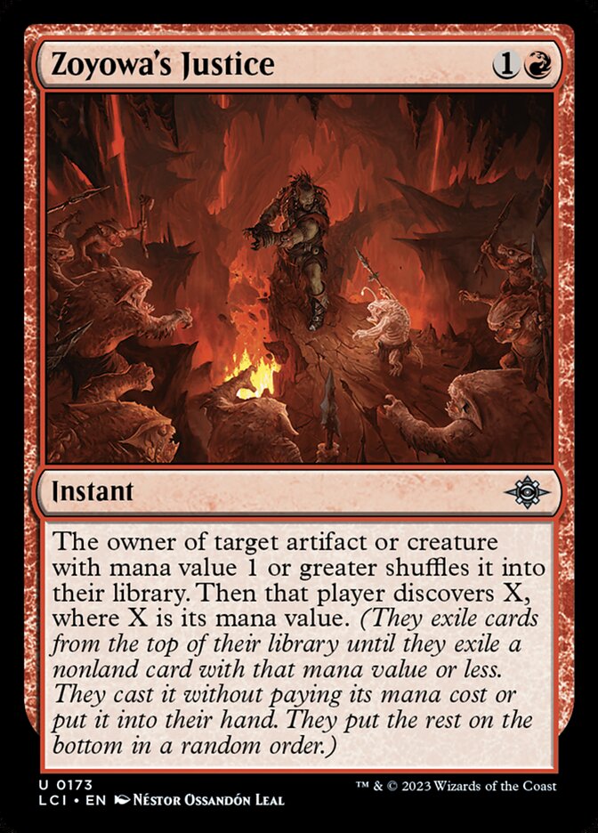 MTG Card Title: Zoyowa's Justice LCI/173