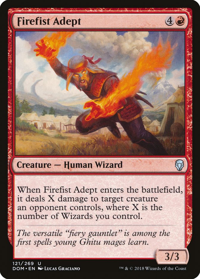 MTG Card Title: Firefist Adept DOM/121